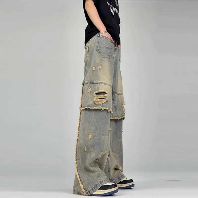 HELEH Jeans Unisex Distressed Color-3