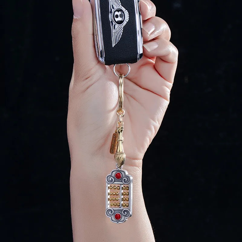 QINGFU 999 Fine Silver Keychains Unisex-6