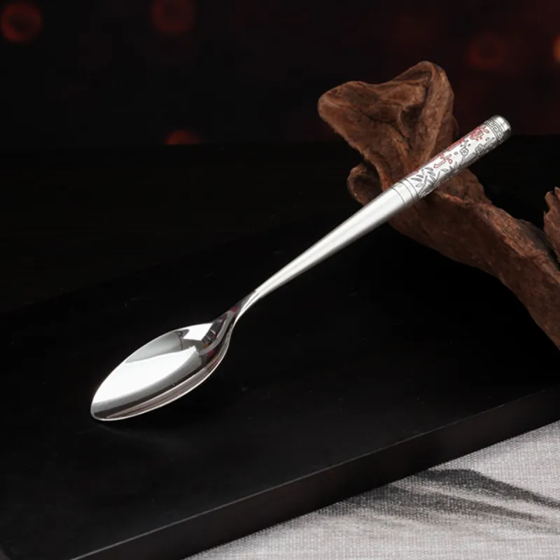 QINGFU 999 Fine Silver Bowl, Silver Spoon, Silver Chopsticks Unisex-6