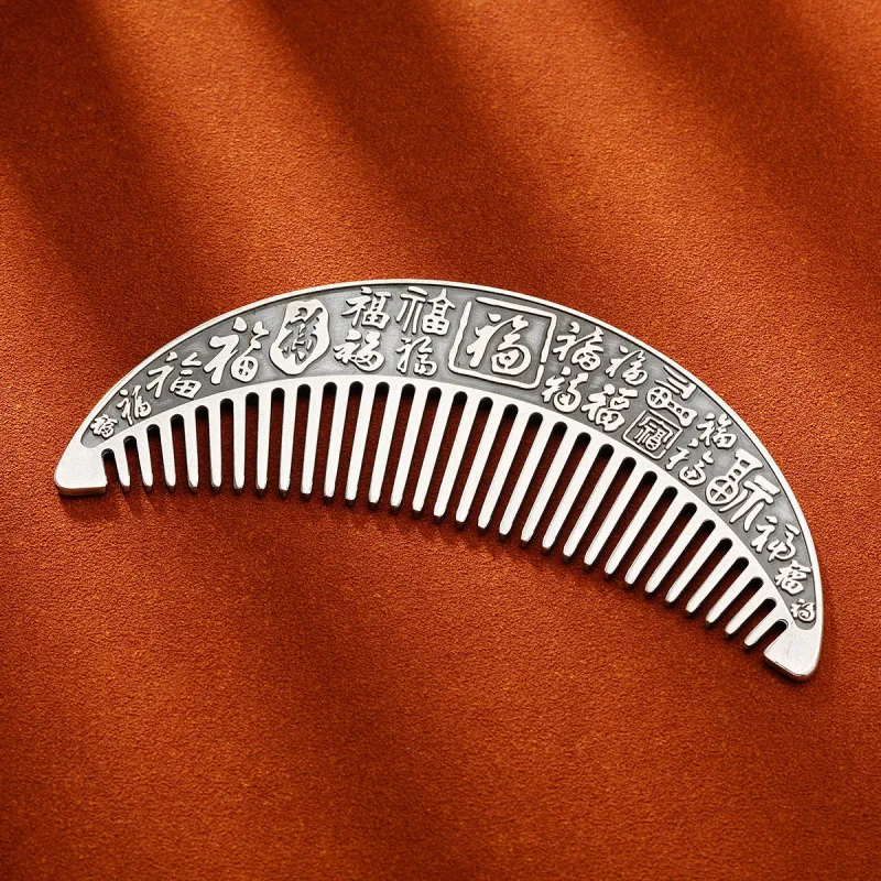 QINGFU 999 Fine Silver Comb Women's-3