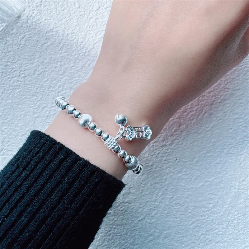 QINGFU Foot Silver 990 Bracelets Women's-4