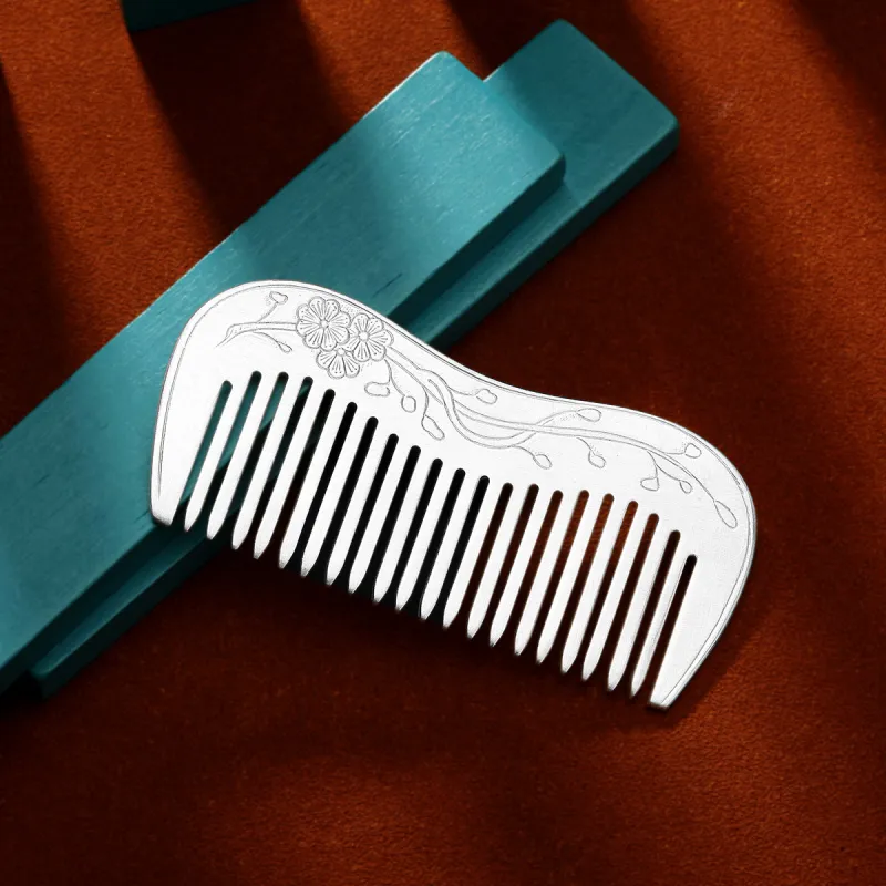 QINGFU 999 Fine Silver Comb Women's-4
