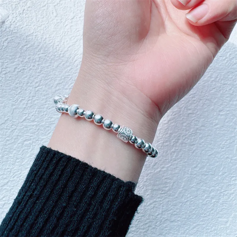 QINGFU Foot Silver 990 Bracelets Women's-5