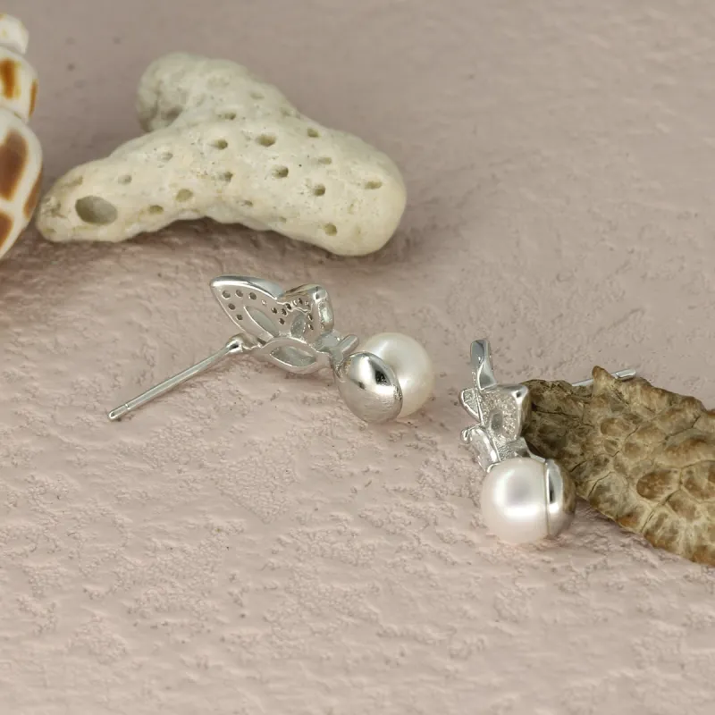 QINGFU Freshwater Pearl Earrings Women's-2