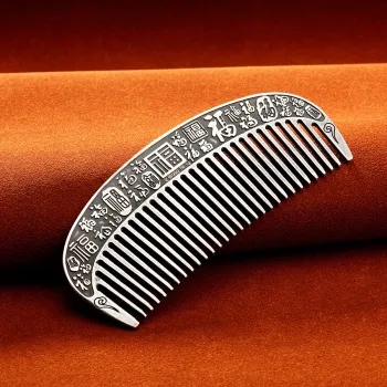 QINGFU 999 Fine Silver Hair Comb Women's
