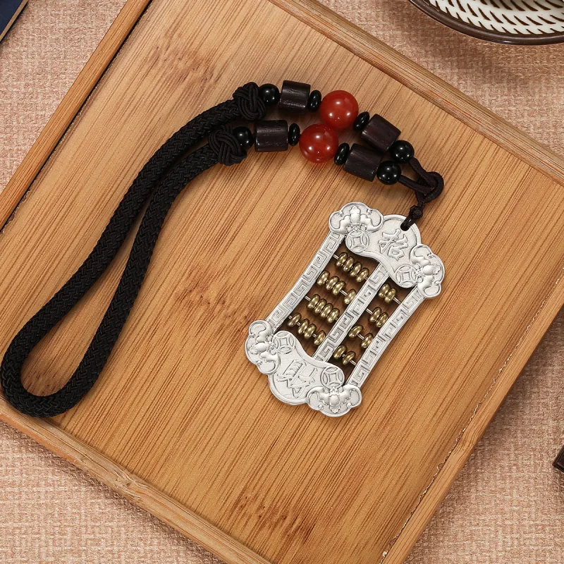 QINGFU 999 Fine Silver Keychains Unisex-1