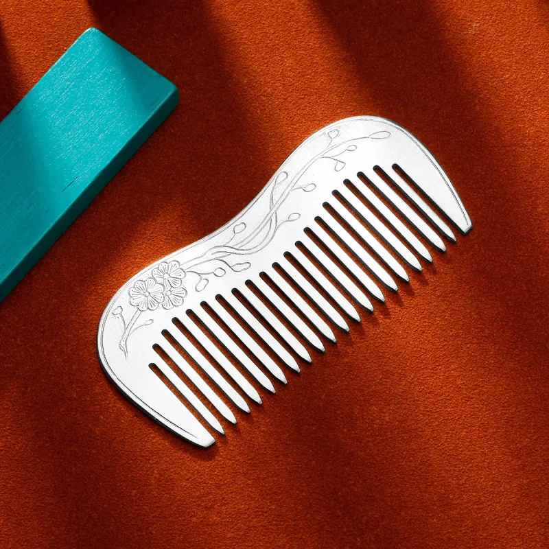 QINGFU 999 Fine Silver Comb Women's-5