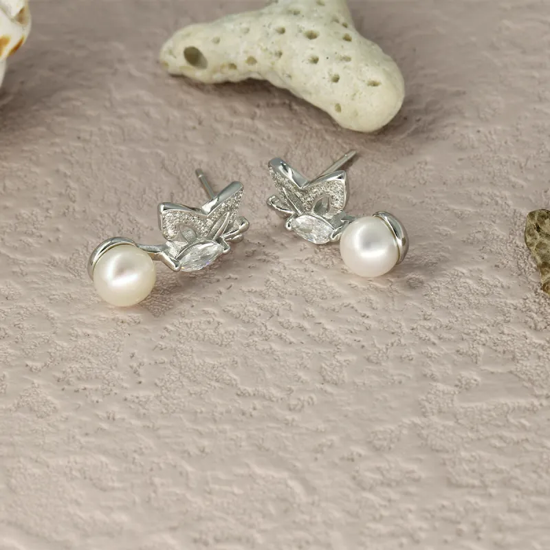 QINGFU Freshwater Pearl Earrings Women's-3