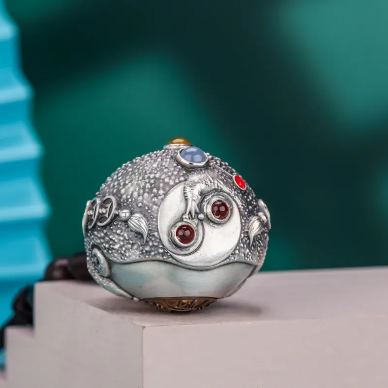QINGFU 999 Fine Silver Ornaments Unisex-3