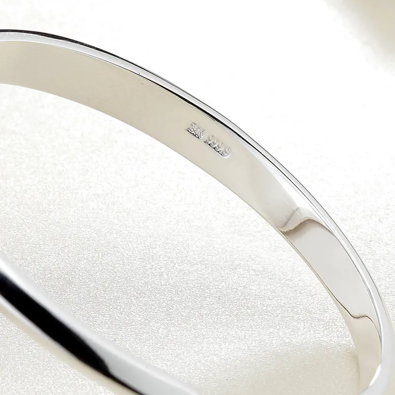 QINGFU 999 Fine Silver Bangle Niche Advanced Youth Women's-5