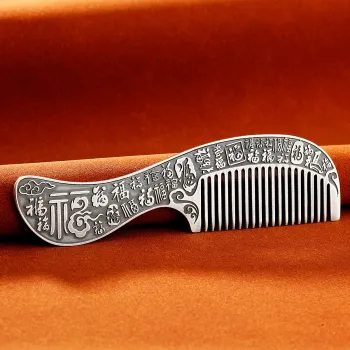 QINGFU 999 Fine Silver Comb Women's