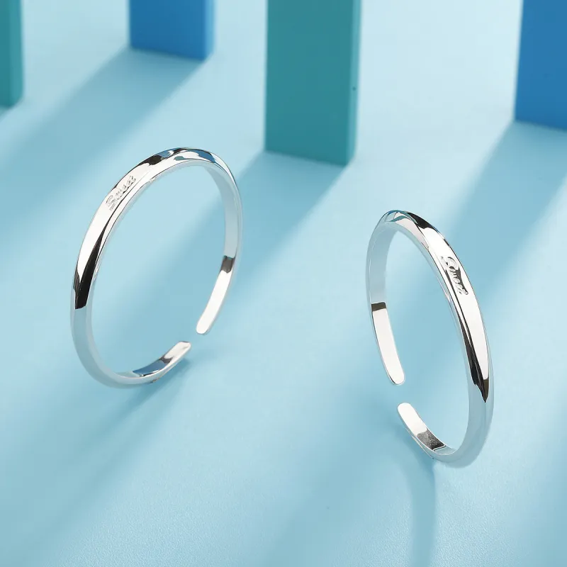 QINGFU 999 Fine Silver Bangle Niche Advanced Youth Women's-3