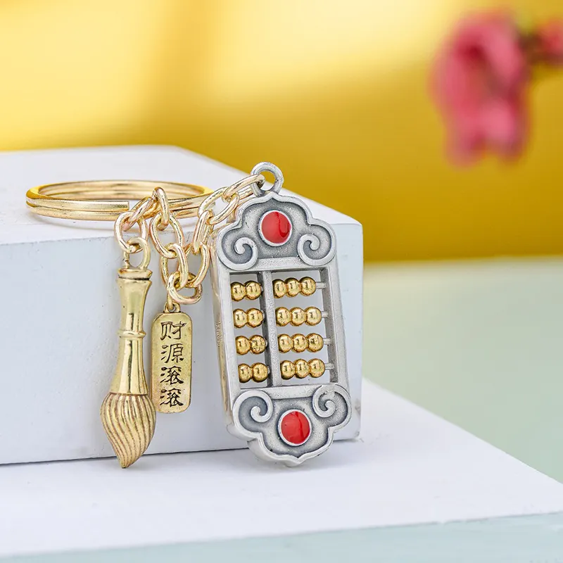 QINGFU 999 Fine Silver Keychains Unisex-4