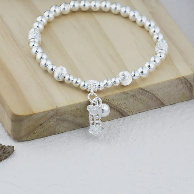QINGFU Foot Silver 990 Bracelets Women's-3