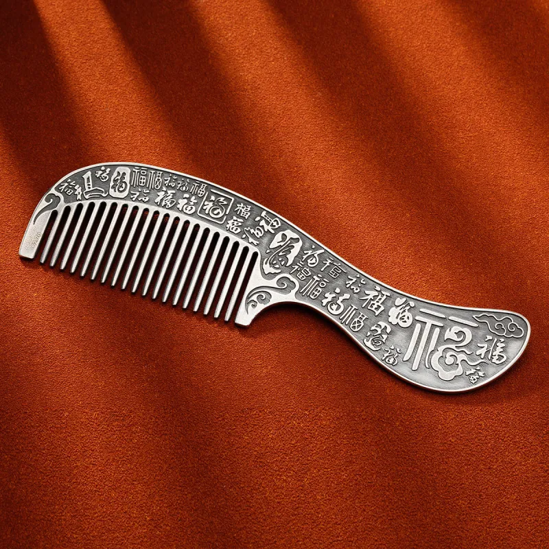 QINGFU 999 Fine Silver Comb Women's-3