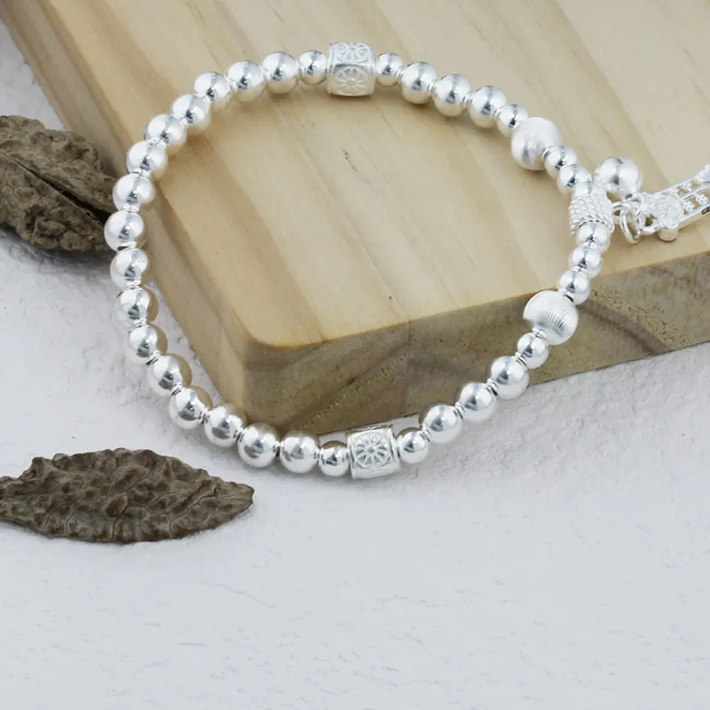 QINGFU Foot Silver 990 Bracelets Women's-1