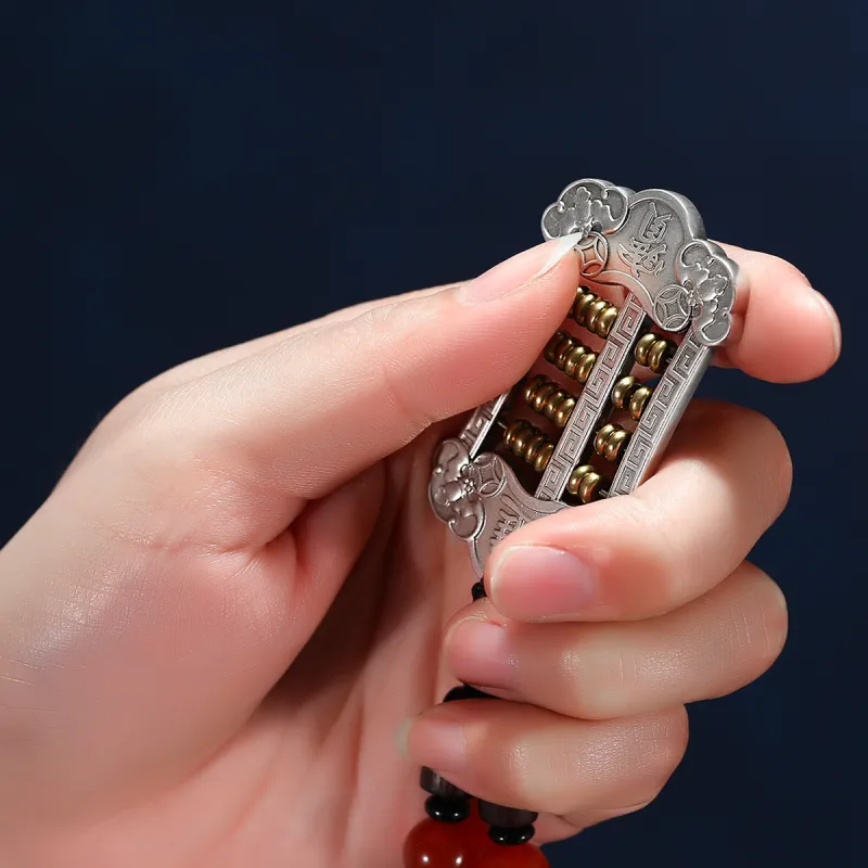 QINGFU 999 Fine Silver Keychains Unisex-4