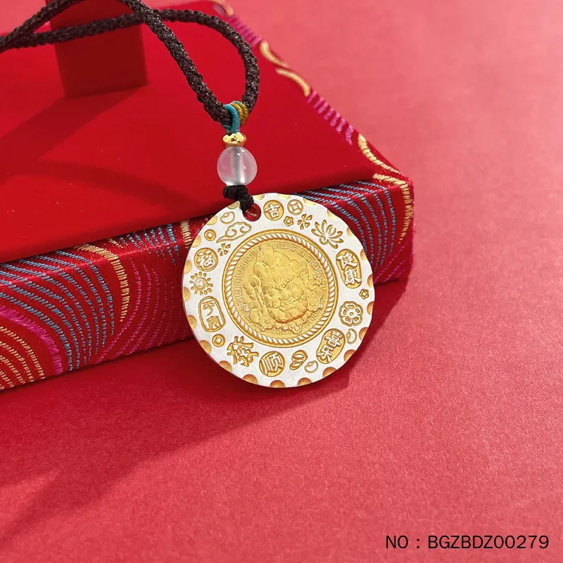 QINGFU Foot Silver 990 Pendants Unisex-4