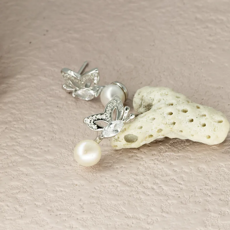 QINGFU Freshwater Pearl Earrings Women's-1