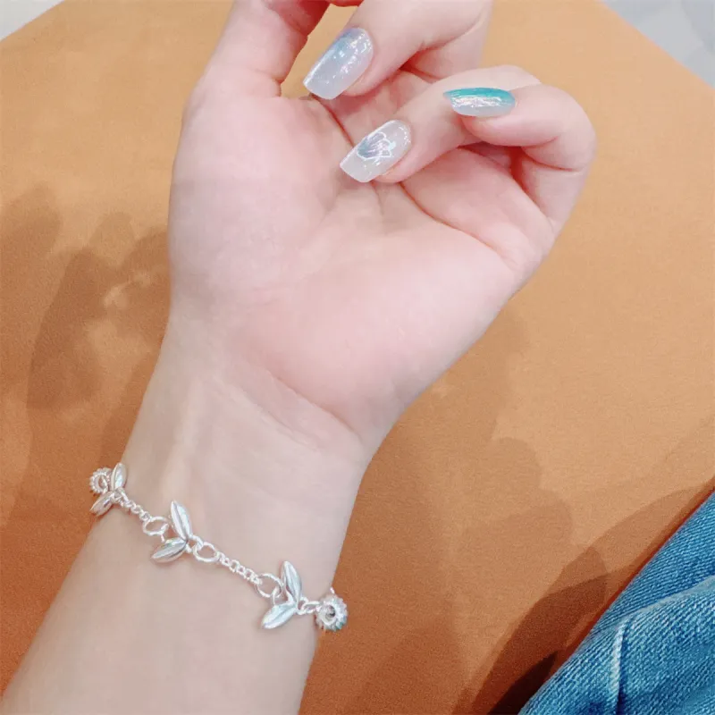 QINGFU Sterling Silver 990 Bracelets Women's-7