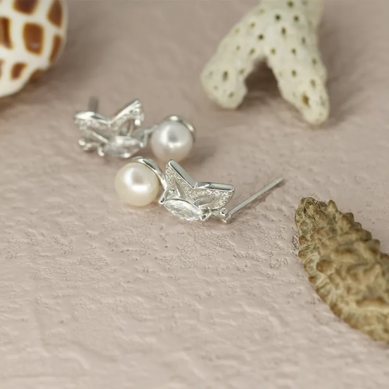 QINGFU Freshwater Pearl Earrings Women's-4