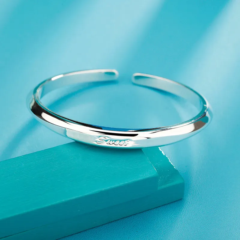 QINGFU 999 Fine Silver Bangle Niche Advanced Youth Women's-1