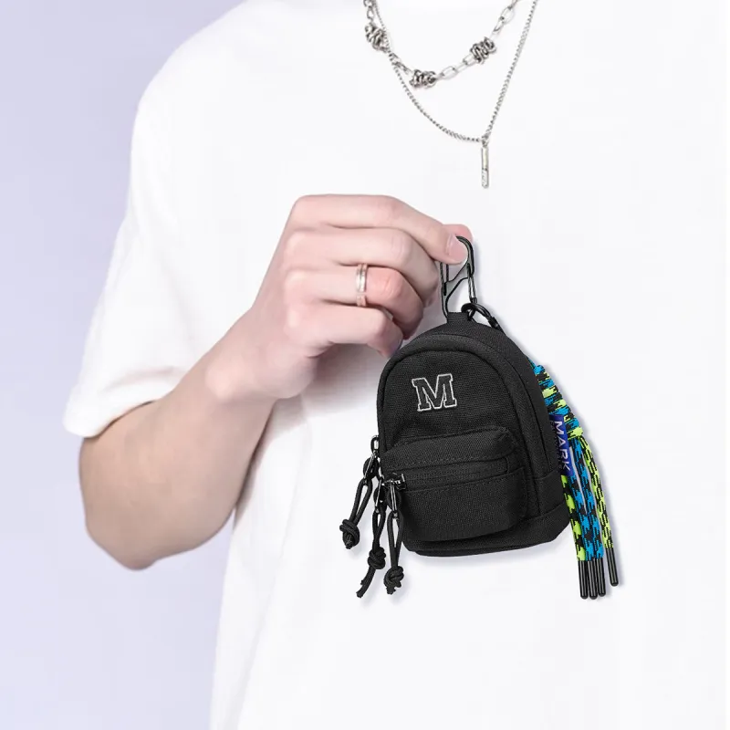 FAIRWHALE Polyester Earphone Case Mini Men's Black/Dark Blue-9
