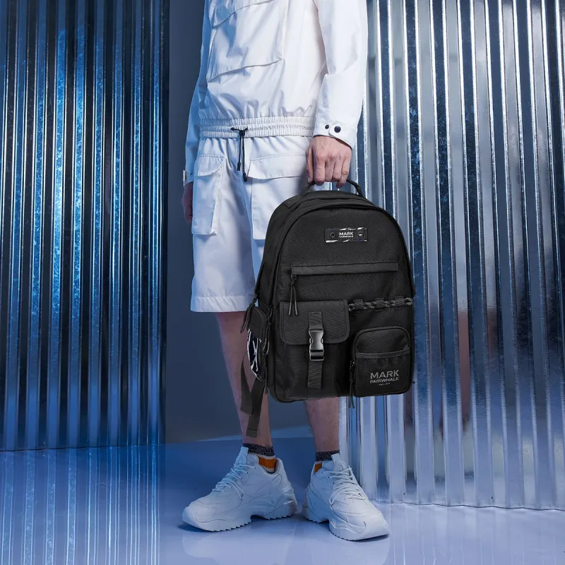 FAIRWHALE Fabric Backpack And Laptop Bag Tubas Unisex Black-4