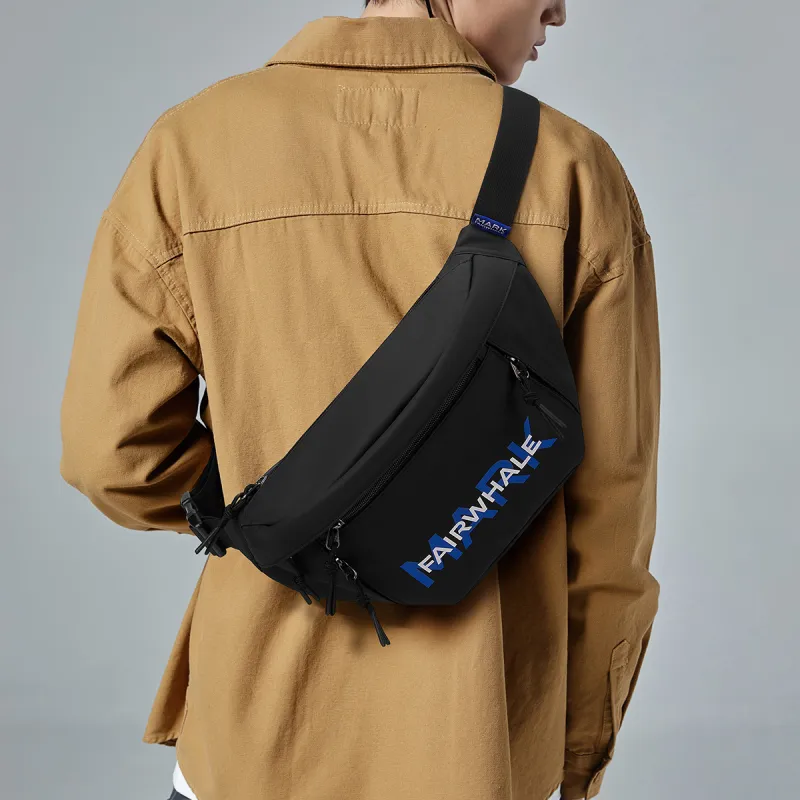 FAIRWHALE PU Sling Bag Medium Size Unisex Black-2