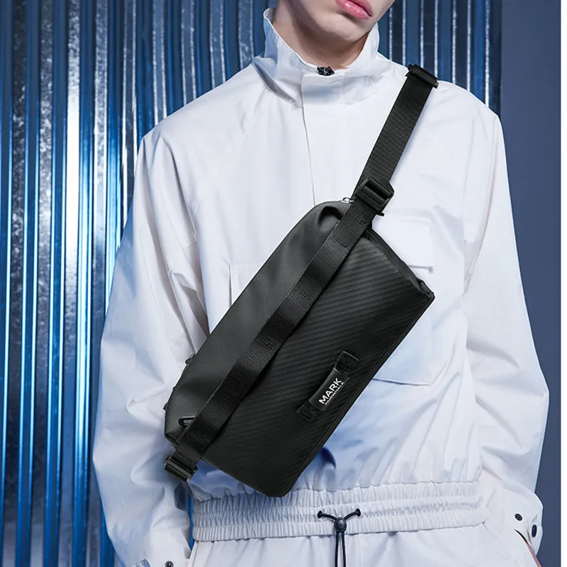 FAIRWHALE Waterproof Fabric Shoulder Bag Men's Black-4