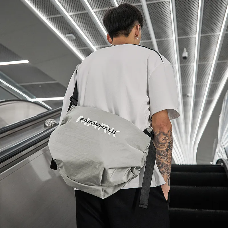 FAIRWHALE Fabric Gym Bag Large Size Men's Khaki/Black-2