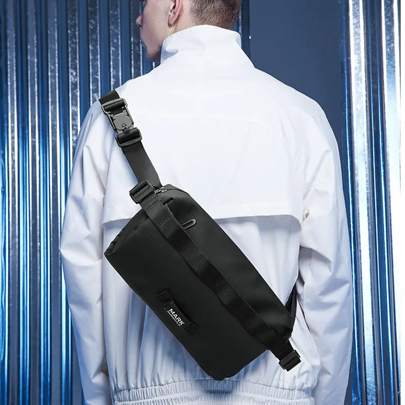 FAIRWHALE Waterproof Fabric Shoulder Bag Men's Black-5