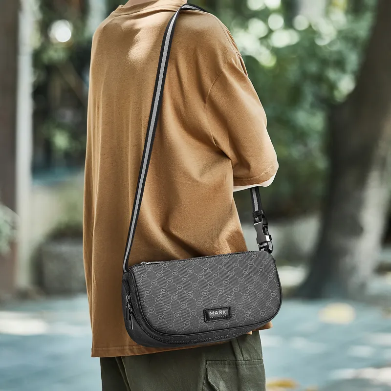 FAIRWHALE Synthetic Leather Shoulder Bag Regular Men's Black Shades Multicolor-4