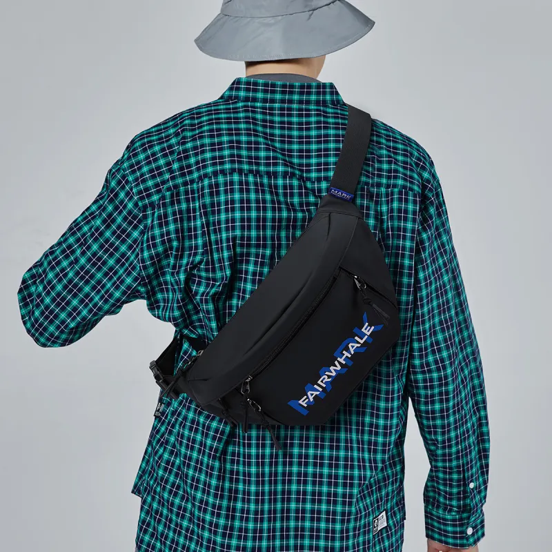 FAIRWHALE PU Sling Bag Medium Size Unisex Black-3