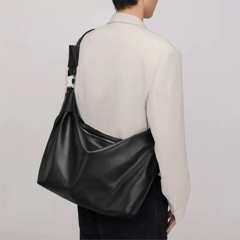 FAIRWHALE Synthetic Leather Dumpling Bag Crossbody Bag Regular Unisex Black-11