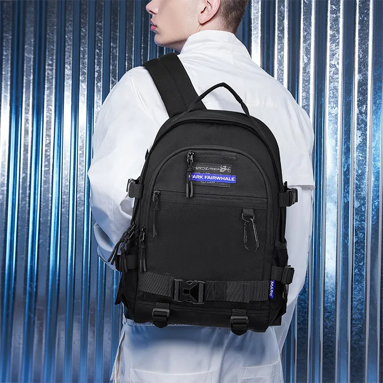 FAIRWHALE Polyester Backpack Large Size Men's Black-6