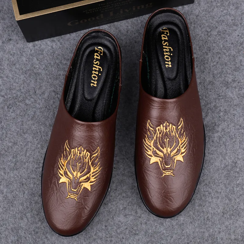 British Knights Rubber Sole Slip Resistant Closed Toe Slippers Men's Brown-4