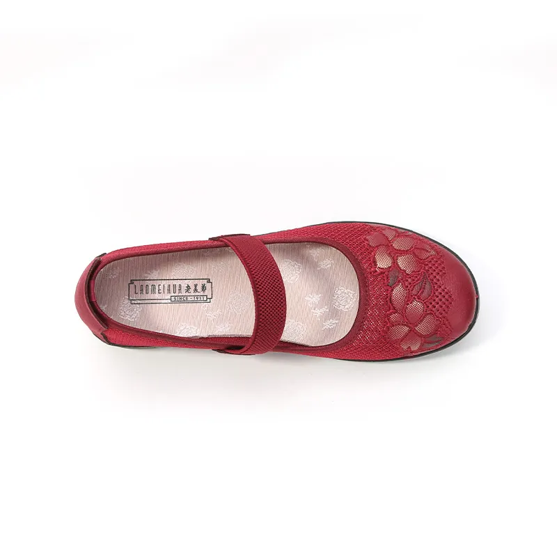 Old Meihua Casual Single Shoes Women's Red-3