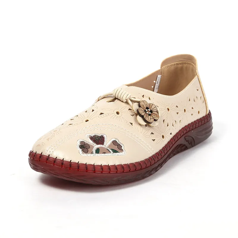 Old Meihua Casual Single Shoes Women's Ecru-1
