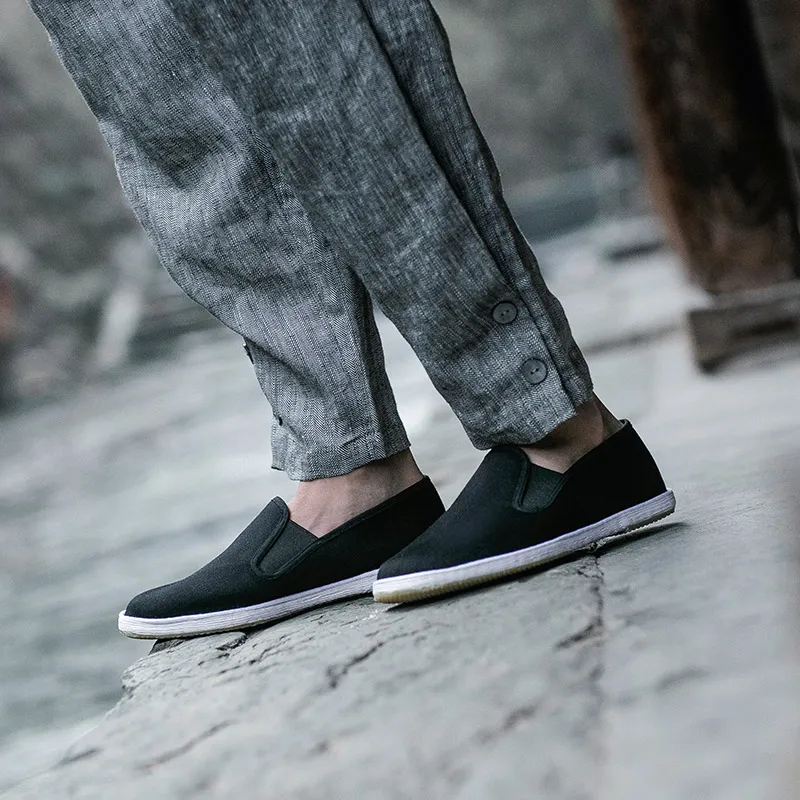 Old Meihua Breathable And Wear-resistant Low-Top Casual Shoes Men's Black-5