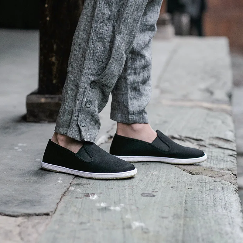 Old Meihua Breathable And Wear-resistant Low-Top Casual Shoes Men's Black-6