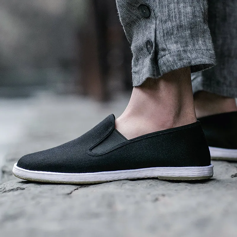 Old Meihua Breathable And Wear-resistant Low-Top Casual Shoes Men's Black-4