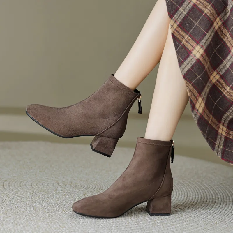 【dme】 Ankle Boots 5cm Women's Coffee-4