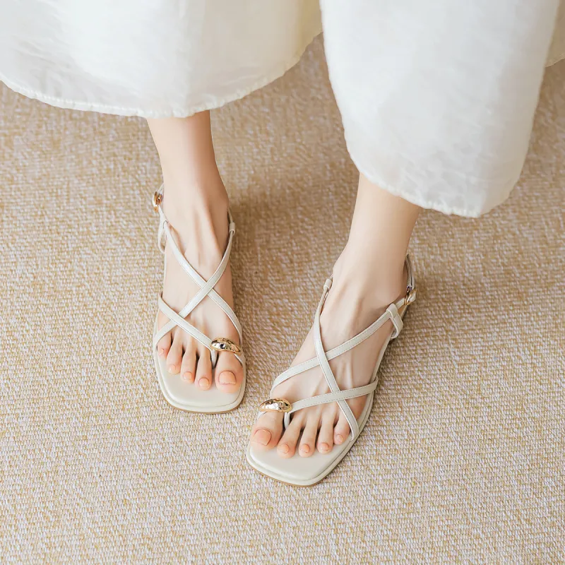 【dme】 Strap Sandals 3.7cm Women's Ecru-2