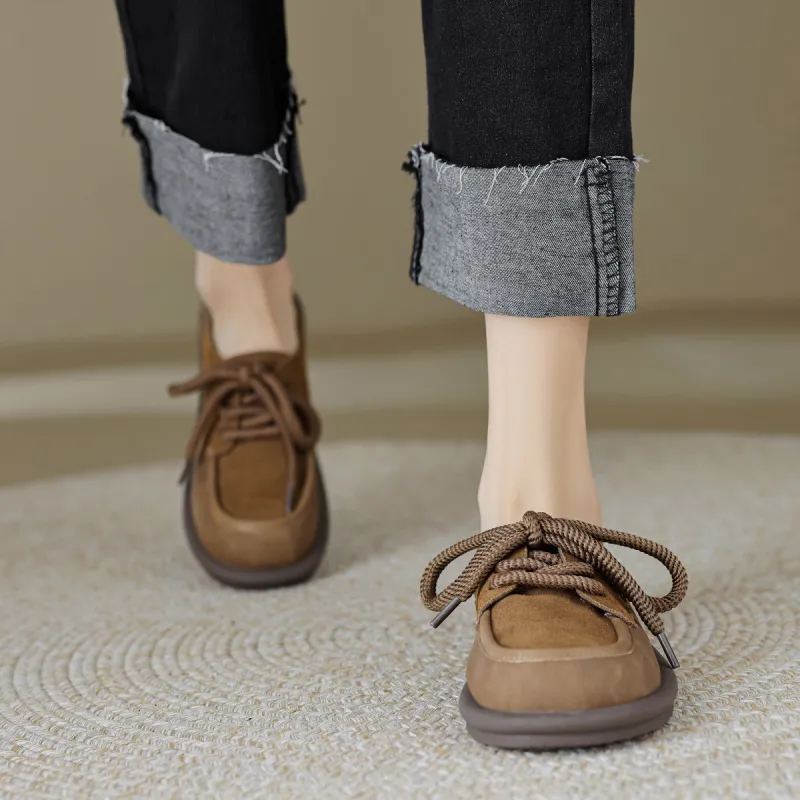 【dme】 Casual Single Shoes 2cm Women's Khaki-4