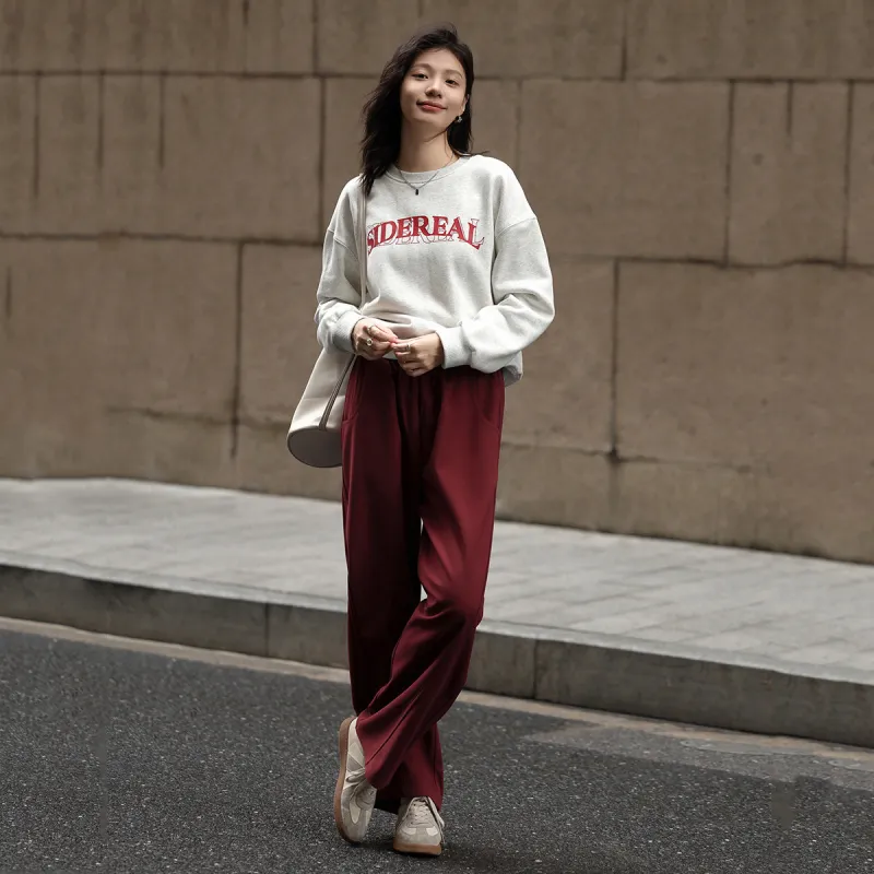 【dme】 Casual Pants Women's Brick Red-5