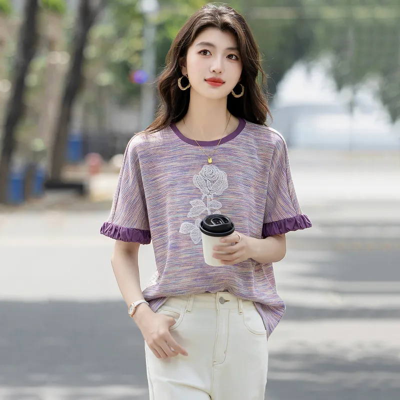 Dme Shirts Women's Gray Purple-4