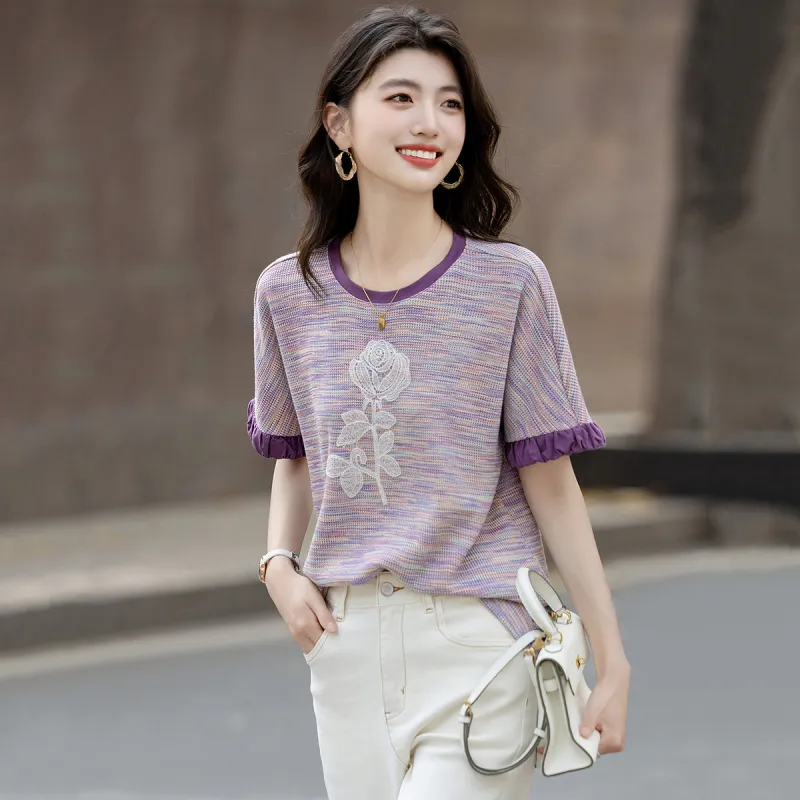 Dme Shirts Women's Gray Purple-1