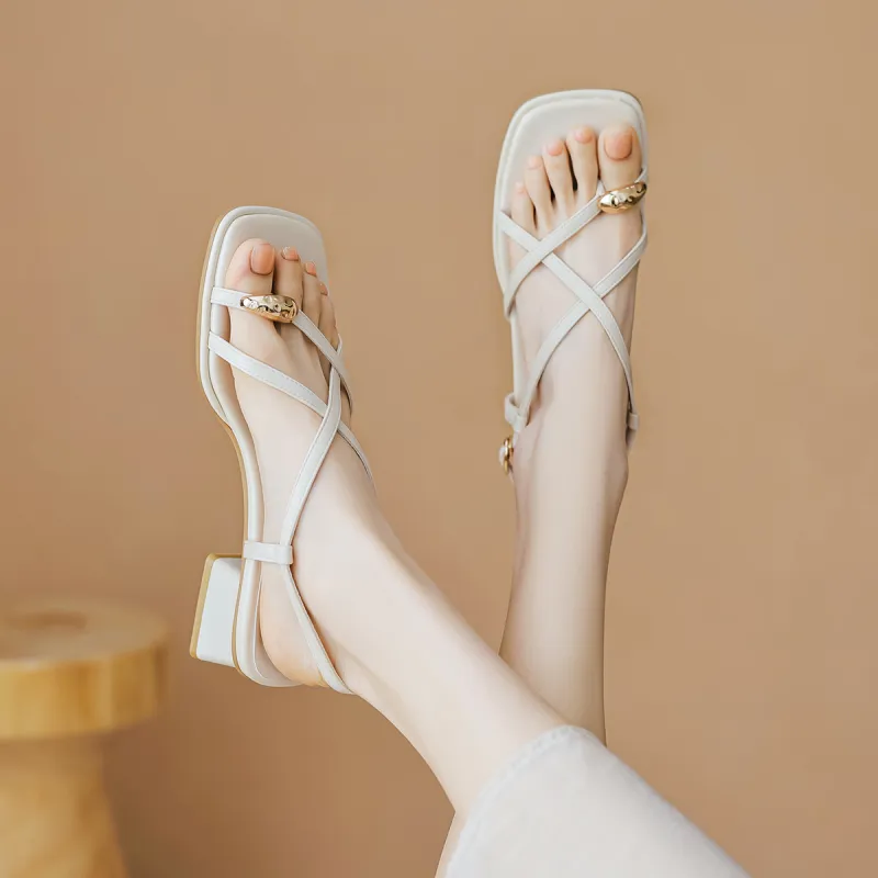 【dme】 Strap Sandals 3.7cm Women's Ecru-3