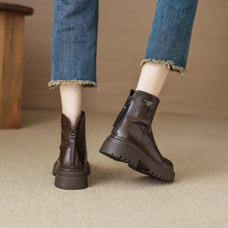 【dme】 Ankle Boots 5cm Women's Brown-5